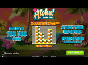Aloha! Cluster Pays slotmaskinen SS-02