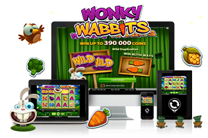 Wonky Wabbits spil på mobil og tablet